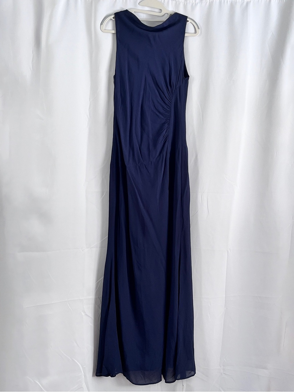 Reformation Senna Dress Navy Sleeveless Maxi Gown Cowl High Neck Slit NWT - Picture 6 of 9